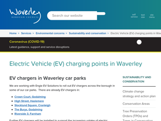 Screenshot for https://www.waverley.gov.uk/Services/Environmental-concerns/Sustainability-and-conservation/Electric-Vehicle-EV-charging-points-in-Waverley
