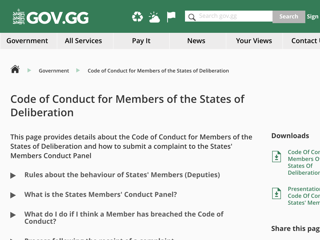 Screenshot for https://gov.gg/memberscodeofconduct