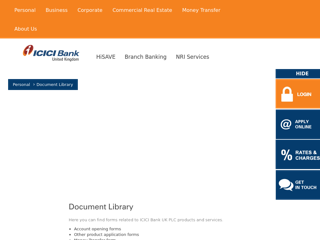 Screenshot for https://www.icicibank.co.uk/personal/document-library.page?