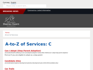 Screenshot for https://www.blaenau-gwent.gov.uk/en/a-to-z-of-services/?letter=C