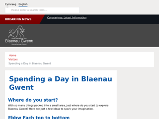 Screenshot for https://www.blaenau-gwent.gov.uk/en/visitors/spending-a-day-in-blaenau-gwent/
