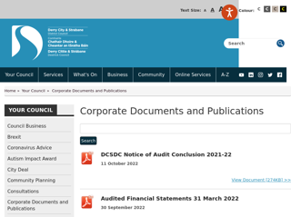 Screenshot for https://www.derrystrabane.com/Council/Corporate-Documents-and-Publications