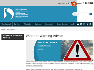 Screenshot for https://www.derrystrabane.com/Council/Weather-Warning-Advice