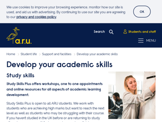 Screenshot for https://aru.ac.uk/student-life/support-and-facilities/study-skills