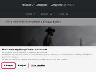 Screenshot for https://www.london.gov.uk/programmes-strategies/arts-and-culture