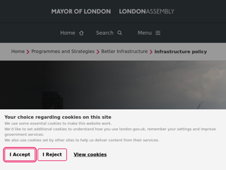 Screenshot for https://www.london.gov.uk/programmes-strategies/better-infrastructure/infrastructure-policy