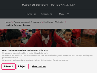 Screenshot for https://www.london.gov.uk/programmes-strategies/health-and-wellbeing/healthy-schools-london