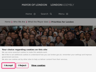 Screenshot for https://www.london.gov.uk/who-we-are/what-mayor-does/priorities-london