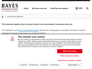 Screenshot for https://www.bayes.city.ac.uk/accessibility