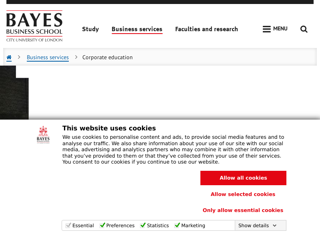 Screenshot for https://www.bayes.city.ac.uk/business-services/corporate-education