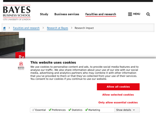 Screenshot for https://www.bayes.city.ac.uk/faculties-and-research/research/research-impact