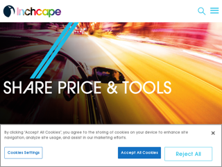 Screenshot for https://www.inchcape.com/investors/share-price-tools/