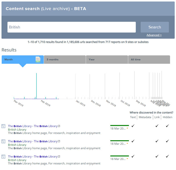 Screenshot of Example Results Detail page from Search Module