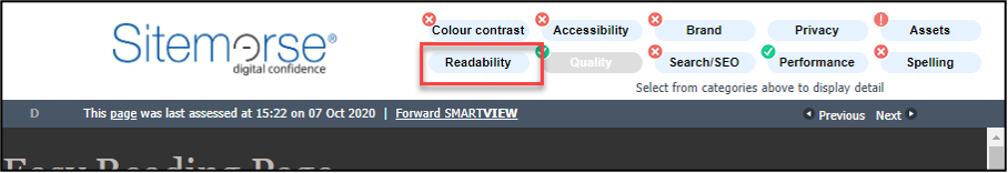 Readability button in SMARTVIEW